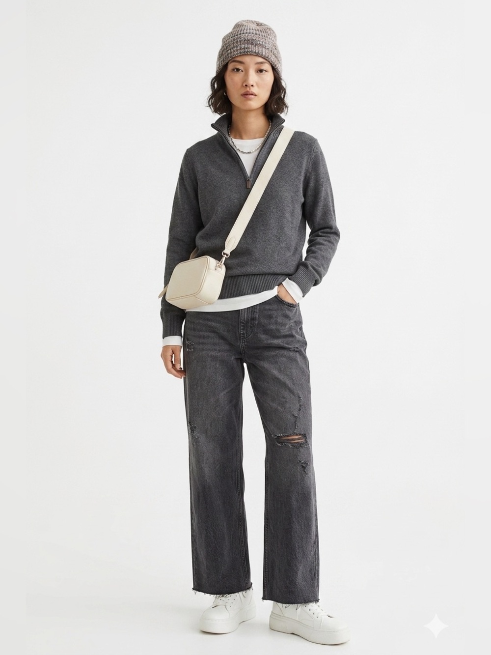 Eddie Bauer Cotton Cashmere Quarter Zip